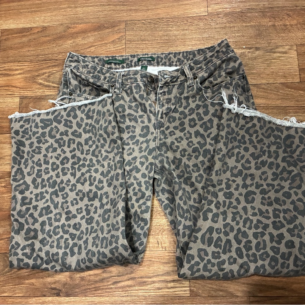 wild fable Leopard-Print Wide-Leg Jeans in Brown and Black